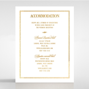 Gold Foil Baroque Gates wedding accommodation enclosure card design