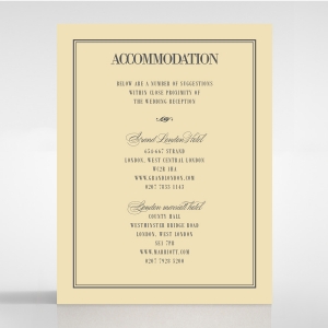 Golden Baroque Gates wedding accommodation enclosure card