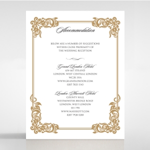 Golden Divine Damask wedding accommodation invite