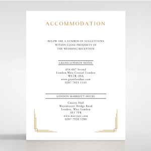 Ornate Luxury wedding accommodation invitation card