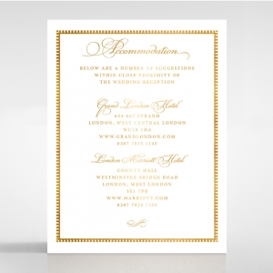 Royal Lace with Foil wedding accommodation invite card