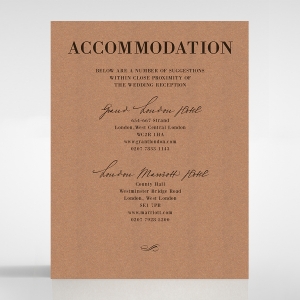 Rustic Love Notes wedding accommodation invite card design