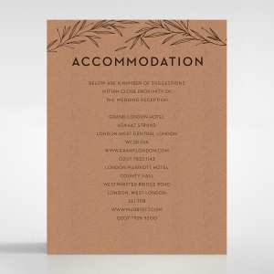 Rustic Oriental wedding accommodation invitation