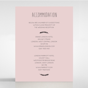 Sweet Romance wedding accommodation invite