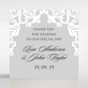 Black Divine Damask wedding gift tag stationery design