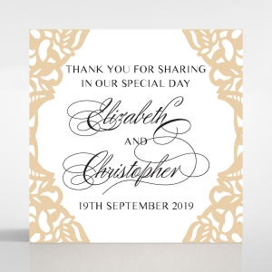 Golden Floral Lux wedding stationery gift tag design