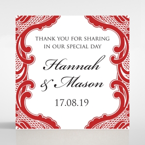 Red Lace Drop wedding stationery gift tag item