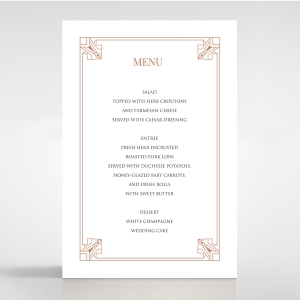 Ace of Spades wedding reception menu card stationery design