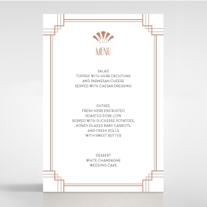 Art Deco Allure wedding reception menu card design