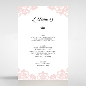 Baroque Pocket wedding reception menu card