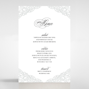 Black Floral Lux reception menu card stationery design