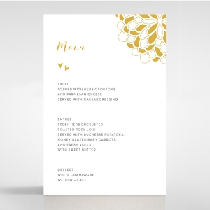 Bohemia wedding menu card stationery design