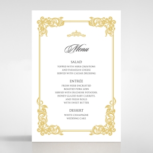 Divine Damask wedding reception menu card stationery design