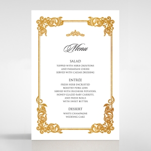 Divine Damask with Foil wedding reception menu card stationery item