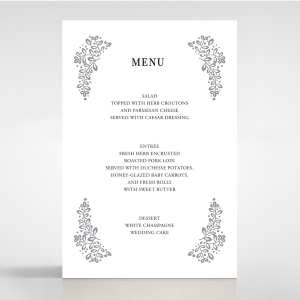 Enchanted Crest wedding venue table menu card