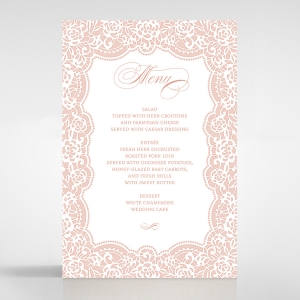 Floral Lace with Foil wedding reception menu card stationery design