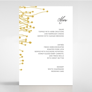 Flourishing Romance wedding venue table menu card stationery item