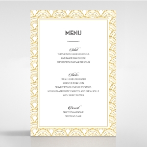 Gatsby Glamour wedding stationery table menu card item