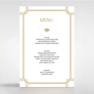 Gilded Decadence wedding venue menu card