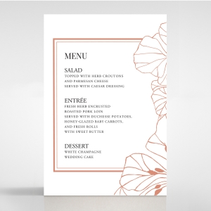 Grand Flora reception table menu card design