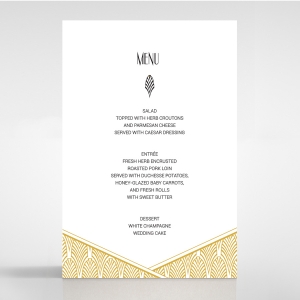 Jeweled Ikat wedding reception table menu card stationery