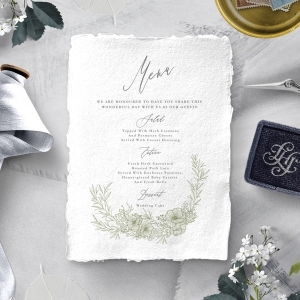 Love Estate reception table menu card stationery design