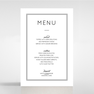 Luxe Paper Elegance table menu card stationery design