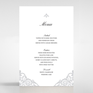 Modern Vintage wedding reception table menu card stationery design