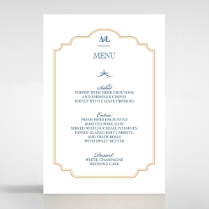 Noble Blue Gates reception menu card design