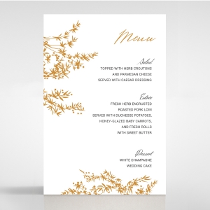 Oriental Romance wedding menu card