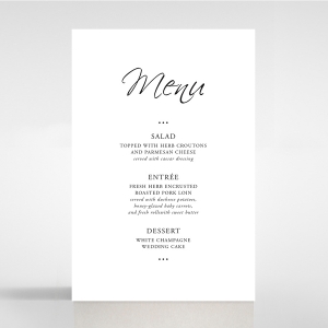 Paper Diamond Drapery wedding stationery table menu card design