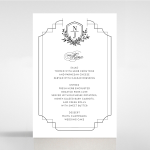 Paper Regal Enchantment wedding table menu card