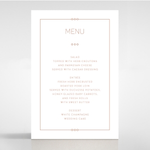 Quilted Grace wedding venue menu card stationery design