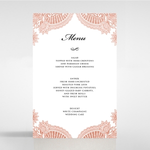 Regal Charm Letterpress wedding reception menu card stationery