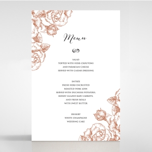 Rose Garden menu card stationery design