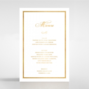 Royal Lace with Foil wedding venue table menu card stationery