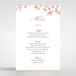 Secret Garden wedding stationery table menu card design