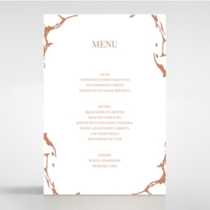 Stonework wedding reception menu card stationery item