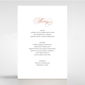 Timeless Romance reception menu card stationery design