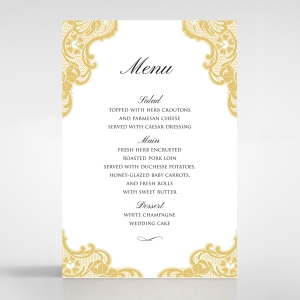 Victorian Lace reception menu card stationery design