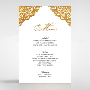 Vintage Prestige with Foil wedding reception menu card