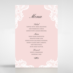 White Lace Drop table menu card stationery