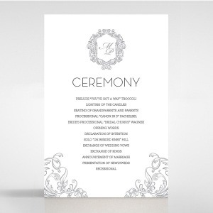 Aristocrat order of service stationery invite card design