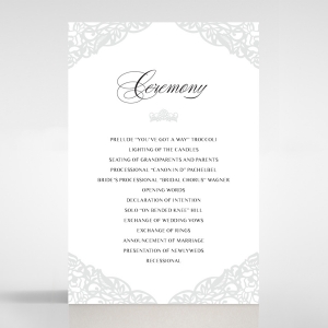 Black Floral Lux wedding stationery order of service ceremony card