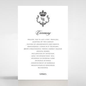 Black Victorian Gates order of service invitation card design