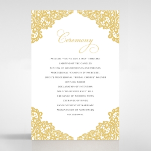 Charming Lace Frame order of service invite card design