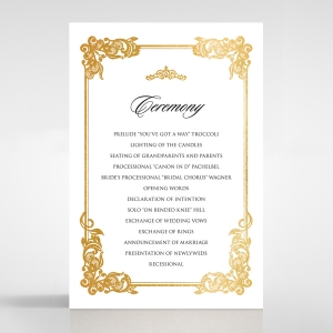 Divine Damask with Foil order of service invitation