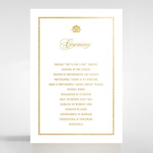 Gold Foil Baroque Gates order of service invite card design