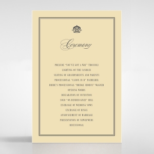 Golden Baroque Gates order of service invite card