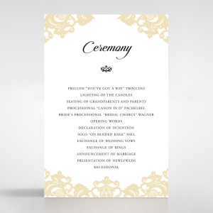 Golden Baroque Pocket wedding stationery order of service ceremony invite card design